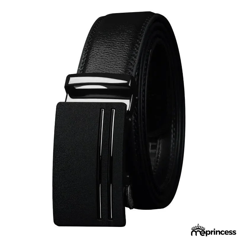 Men's Cowskin Automatic Alloy Buckle Plain Pattern Strap Belts