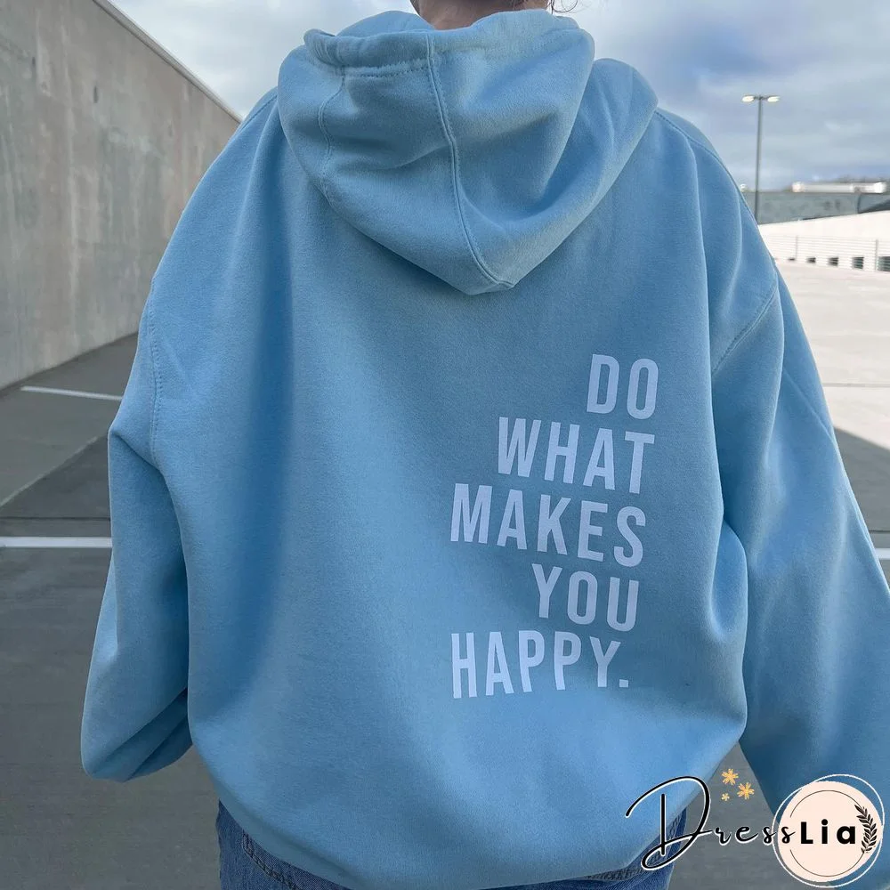 Printed Casual Long Sleeve Loose Hoodie