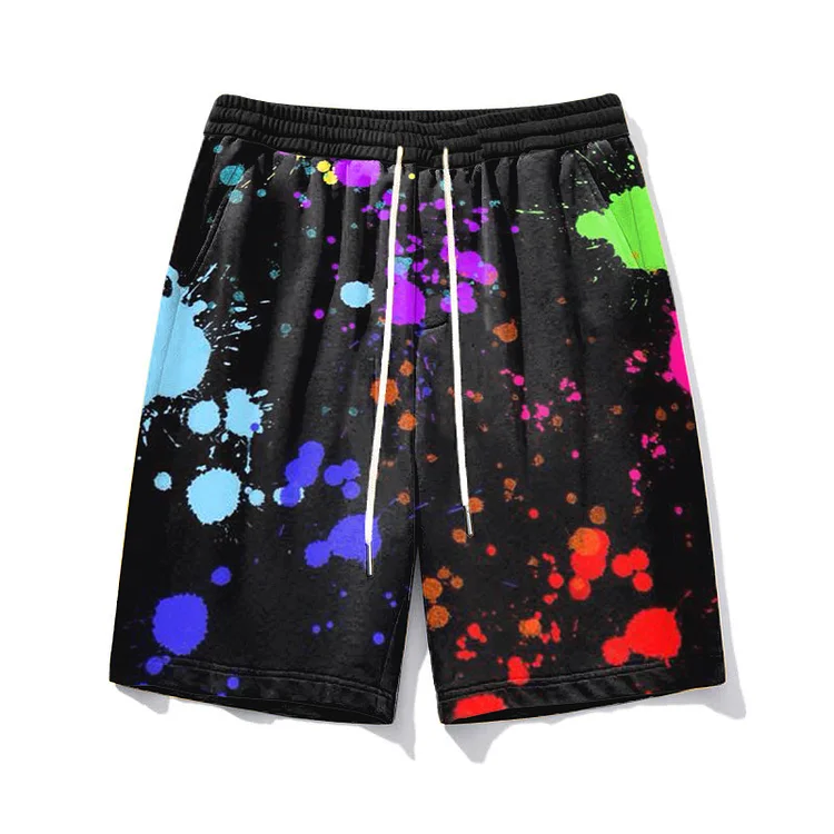 Men's Plus Size Splash Ink Personalized Print Shorts