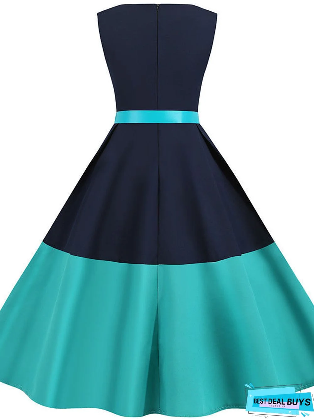 Women's A Line Dress Knee Length Dress Sleeveless Print Patchwork Summer Vintage Black Yellow Blushing Pink Green