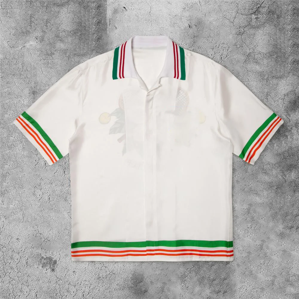 Fashion striped rainbow print casual shirt after rain