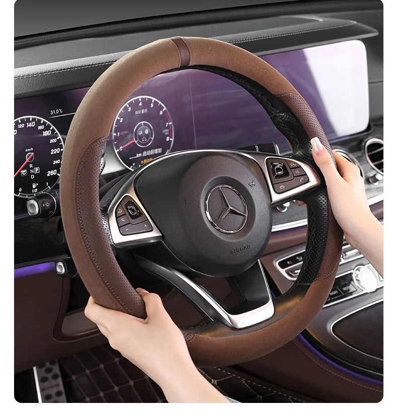Car cold and antifreeze suede steering wheel cover