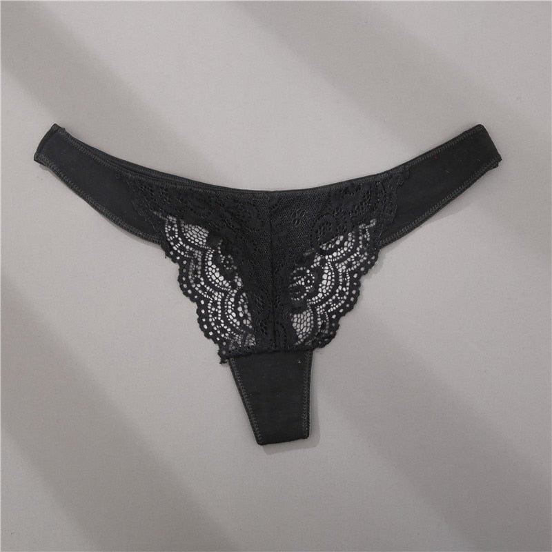 FINETOO  M-XL T-Back Cotton G-string Women Lace Panties Sexy Woman Thong Underwear Girls Lingerie Lace Pantys Femme Underpants