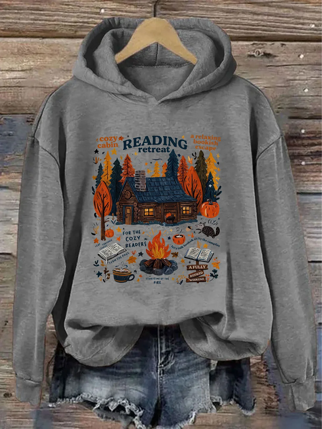 Cozy Cabin Reading Retreat Hoodie