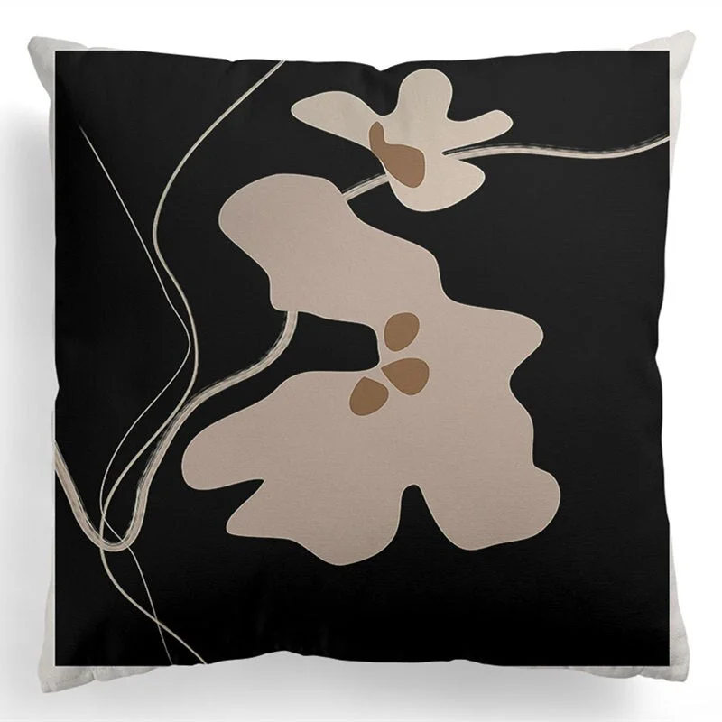 INS Nordic Black And White Abstract Geometric Cushion Cover Velvet Throw Pillowcase Bed Sofa Car Modern Home Decor Pillow Covers