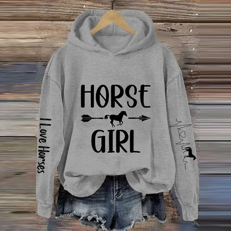 Heartbeat Horse Lover Casual Hoodie