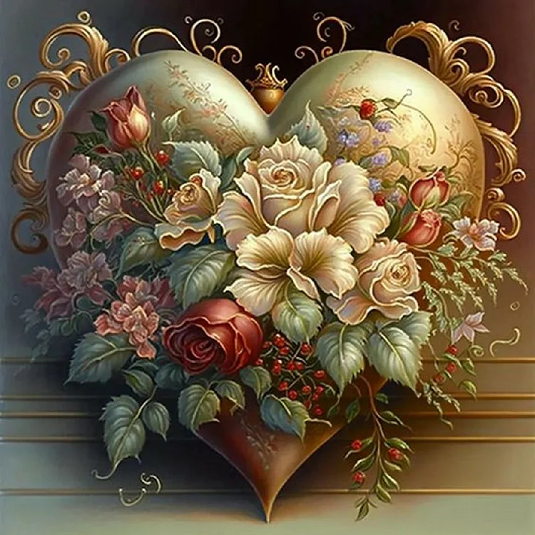 Love Flower Frame 30*30CM(Canvas) Full Round Drill Diamond Painting gbfke