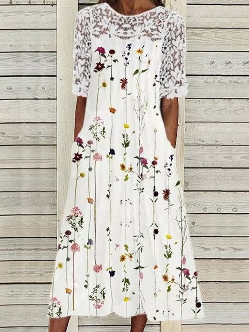 A-Line Casual Dresses White Dresses | EGEMISS