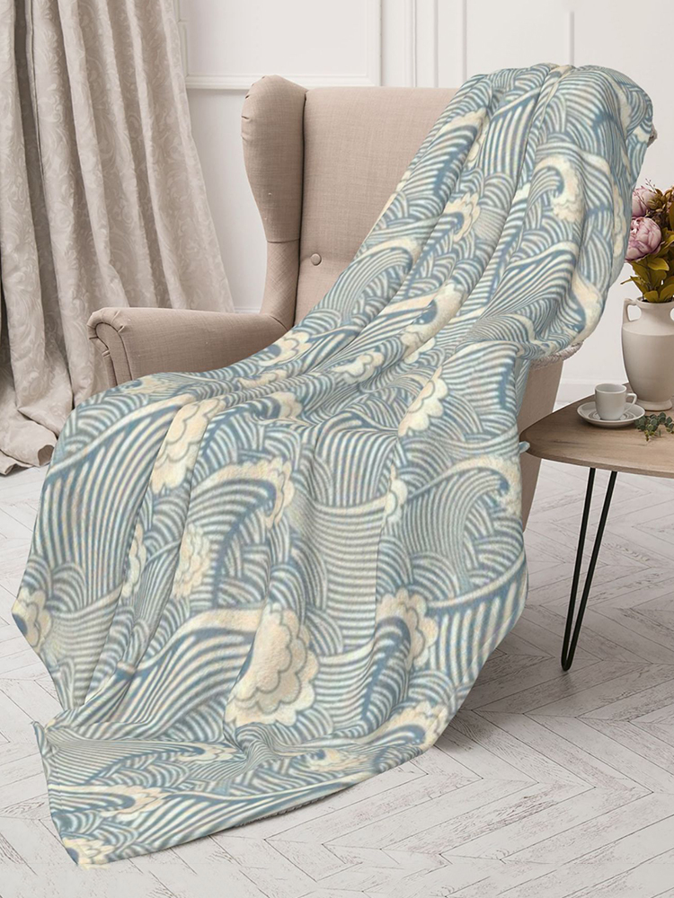 Comstylish Japanese Wave Art Print Blanket