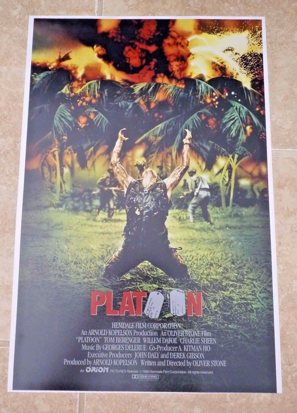 Oliver Stone Charlie Sheen Platoon Movie Color 12x18 Photo Poster painting Picture