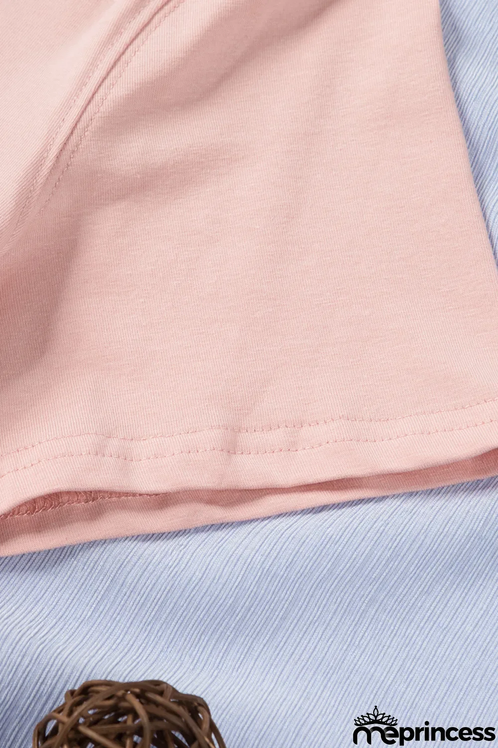 Pink Plain Crew Neck Short Sleeve Tee