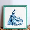 Blue And White Porcelain-Princess-11CT Stamped Cross Stitch 40*40cm/15.75*15.75in