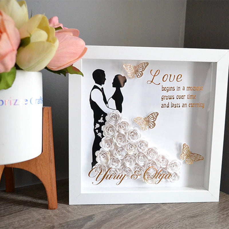 I Love Us Paper Flower Shadow Box.1st Anniversary Gift. -  Canada