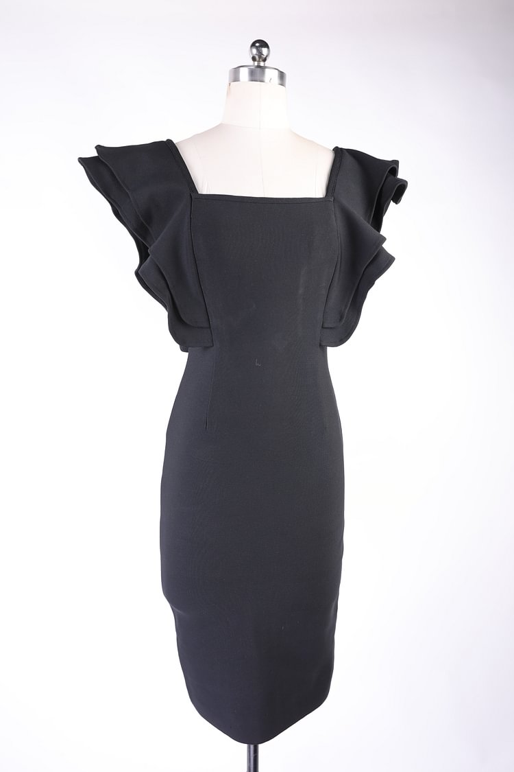Black Cap Sleeve Bandage Dress Size M