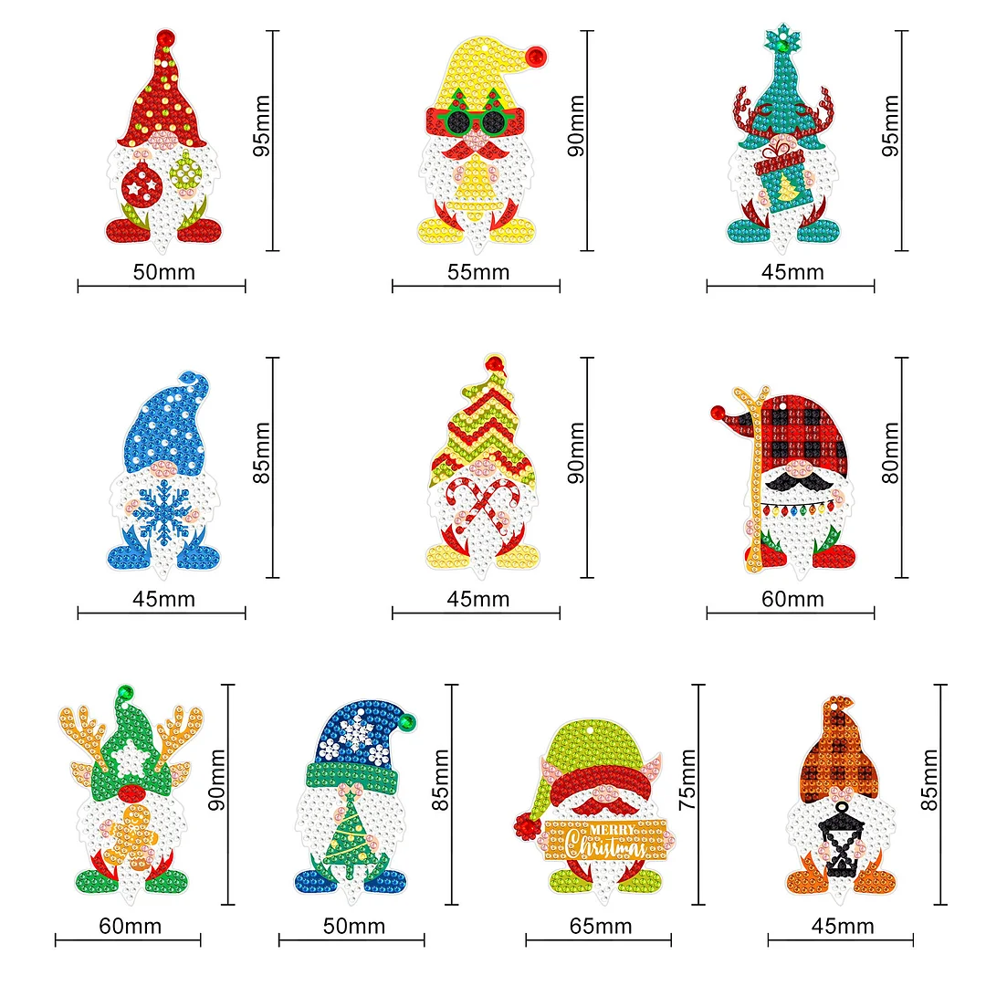 10pcs Christmas Goblin Diamond Painting Ornament(Single-sided)