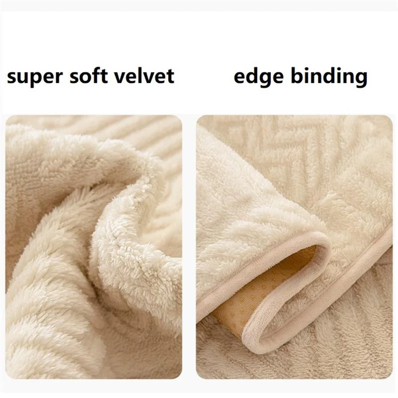 Nigikala Plush Quilted Sofa Cover Winter Thickened Super Soft Velvet Sectional Sofa Towel Luxury Comfortable Non-slip Couch Covers