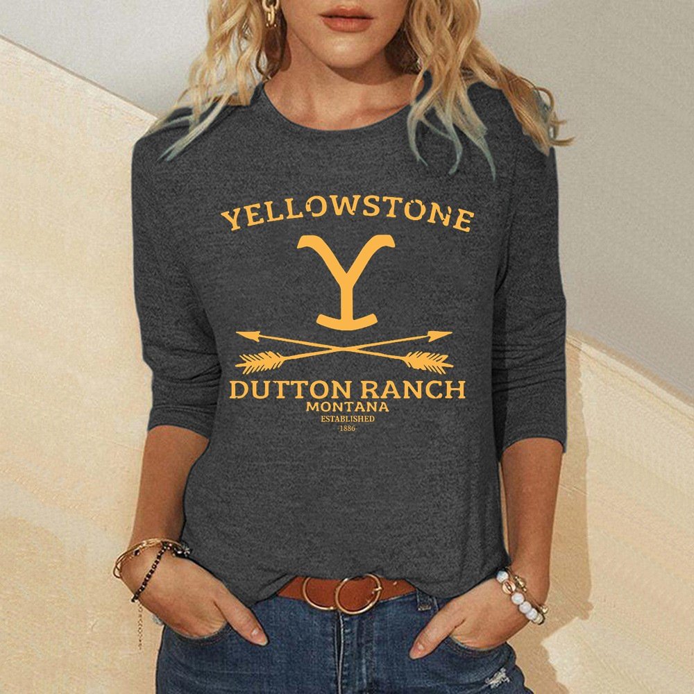 Ladies Yellowstone Print Casual Top