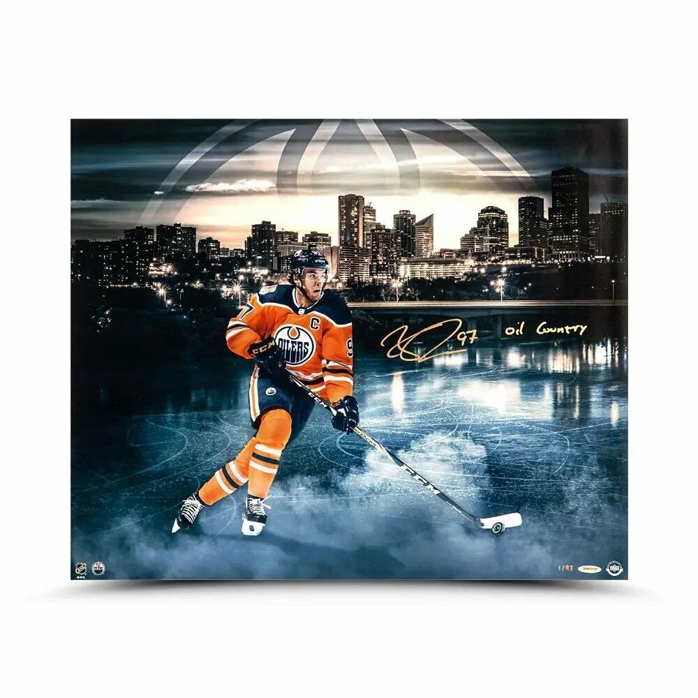 Connor McDavid Signed Autographed 20X24 Photo Poster painting Oil Country