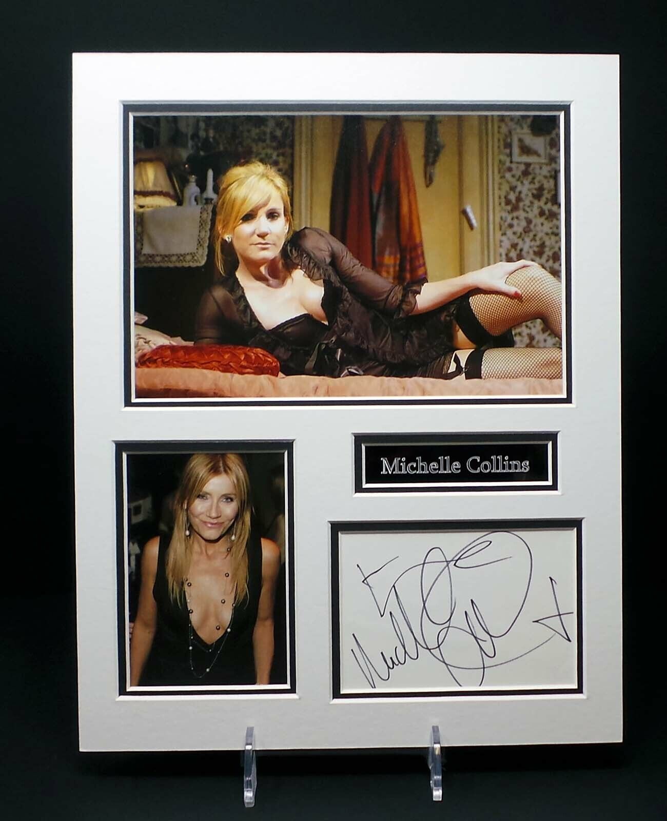 Michelle COLLINS Signed Mounted Sexy Photo Poster painting Display AFTAL RD COA Eastenders Star