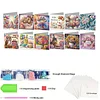 12pcs Diamond Painting Birthday Greeting Card Set with Envelope Daily Wishing Cards for Birthdays Thanksgiving & Special Occasion