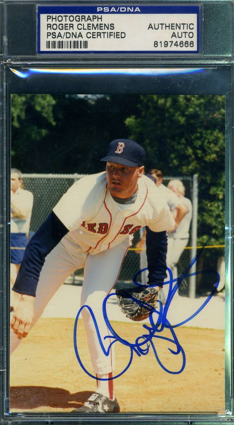 Roger Clemens PSA DNA Cert Hand Signed Vintage Photo Poster painting Autograph