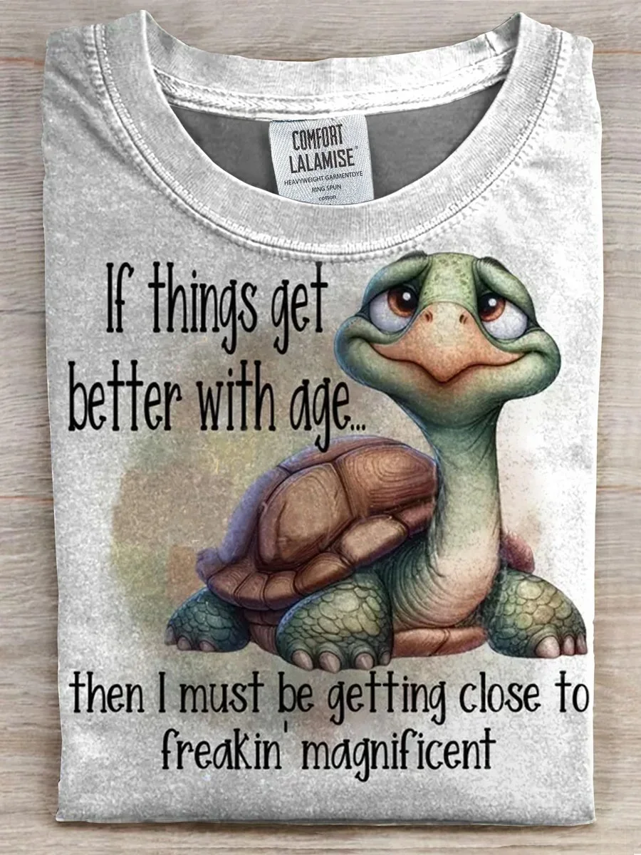 Eagerlys  If Things Get Better with Age Turtle T-shirt Eagerlys