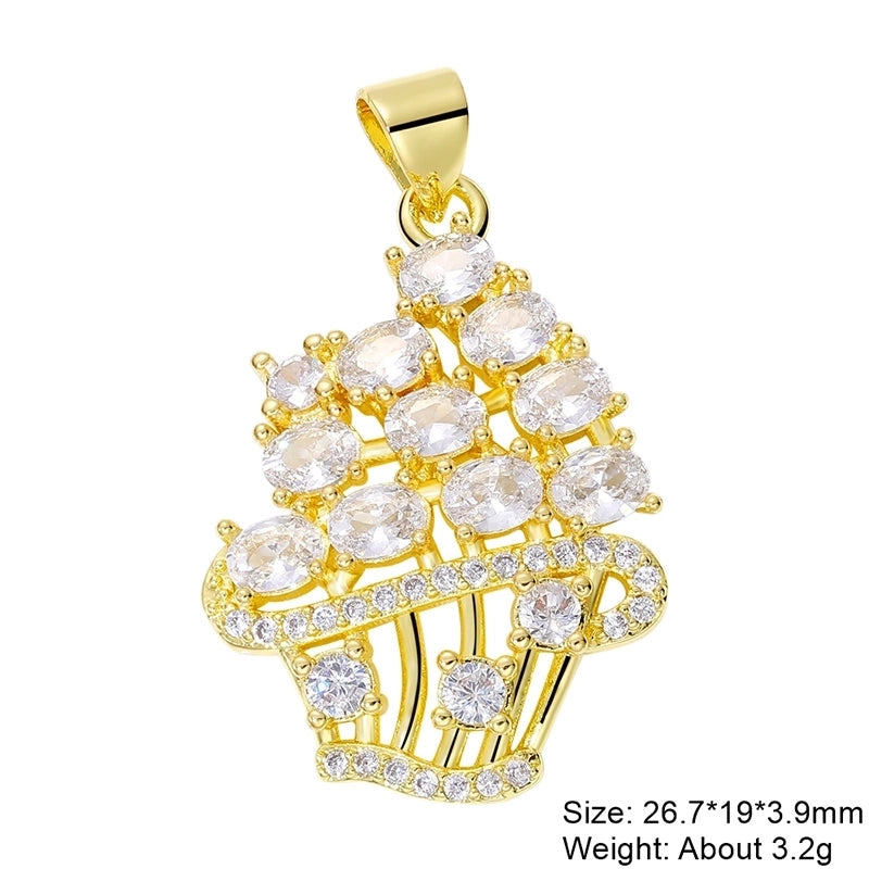 Classic Style Streetwear Cross Devil’s Eye Copper Plating Inlay Zircon 18k Gold Plated Charms