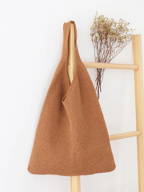 Simple Style Knit Shoulder Bag