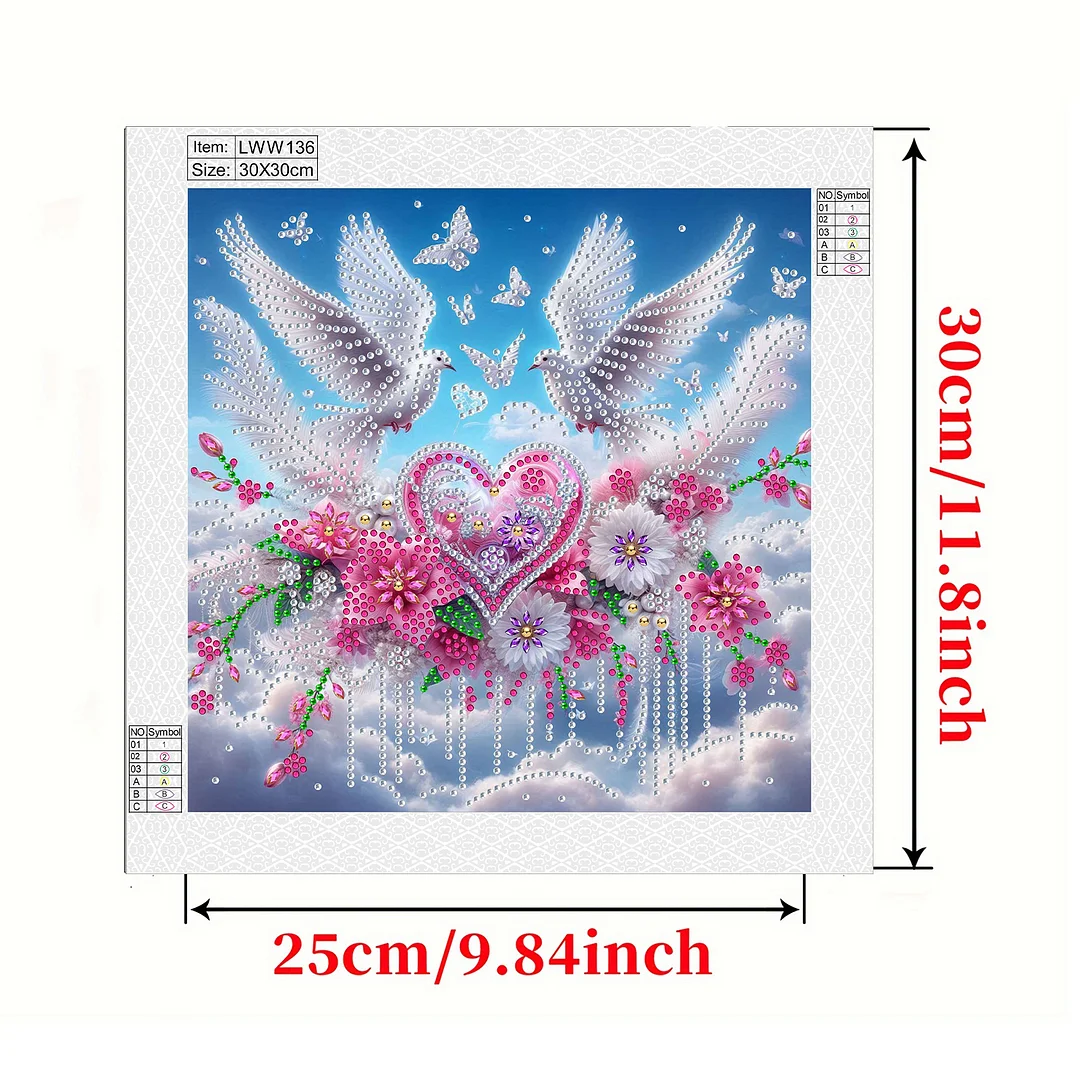 Dove - Partial Special Shaped Drill Diamond Painting Kits (Canvas|30*30cm)