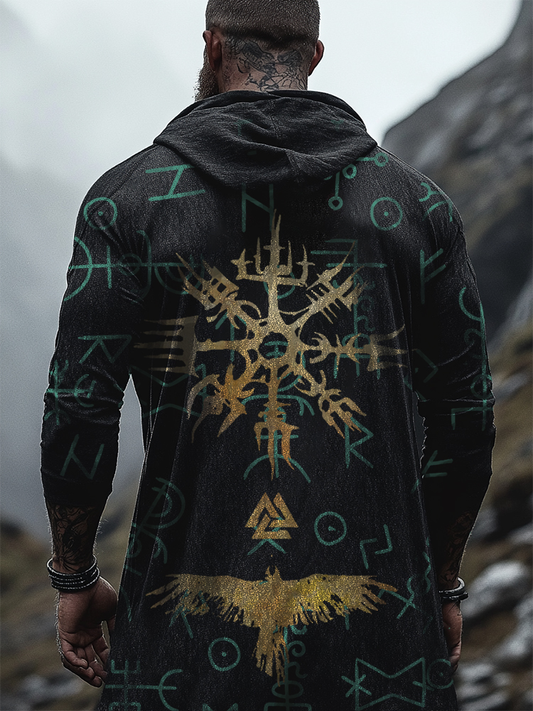 Viking Nordic Tribal Rune Totem Print Jacket