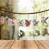 6Pcs Double Side Diamond Art Keyring Keychain Pendant Home Decor (Hummingbird)