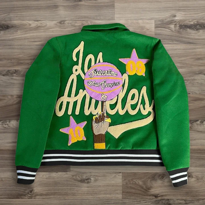 Woolen Colorblock Baseball Jacket