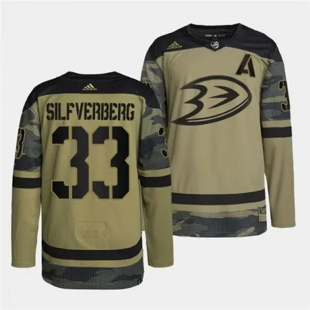 Men's Anaheim Ducks #33 Jakob Silfverberg 2022 Camo Military Appreciation Night Stitched Jersey H9XU