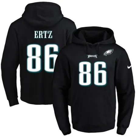 Eagles #86 Zach Ertz Black Name & Number Pullover NFL Hoodie