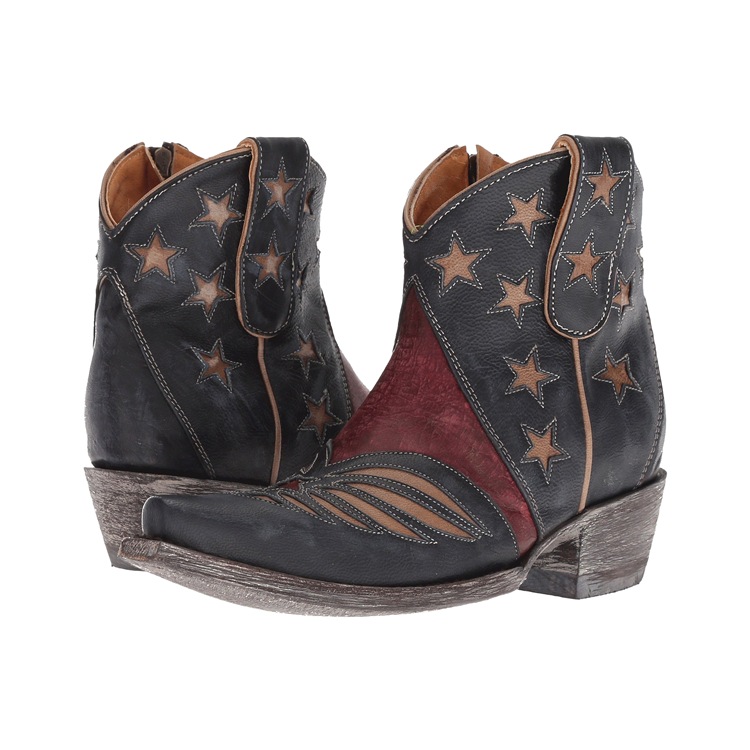 Vintage Star Cowboy Ankle Boots