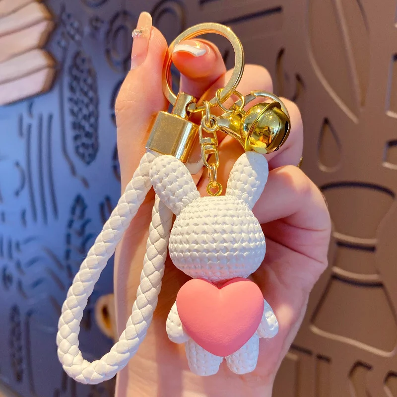 Resin Love Rabbit Keychain Cute Creative Exquisite Pendant-vocosishoes