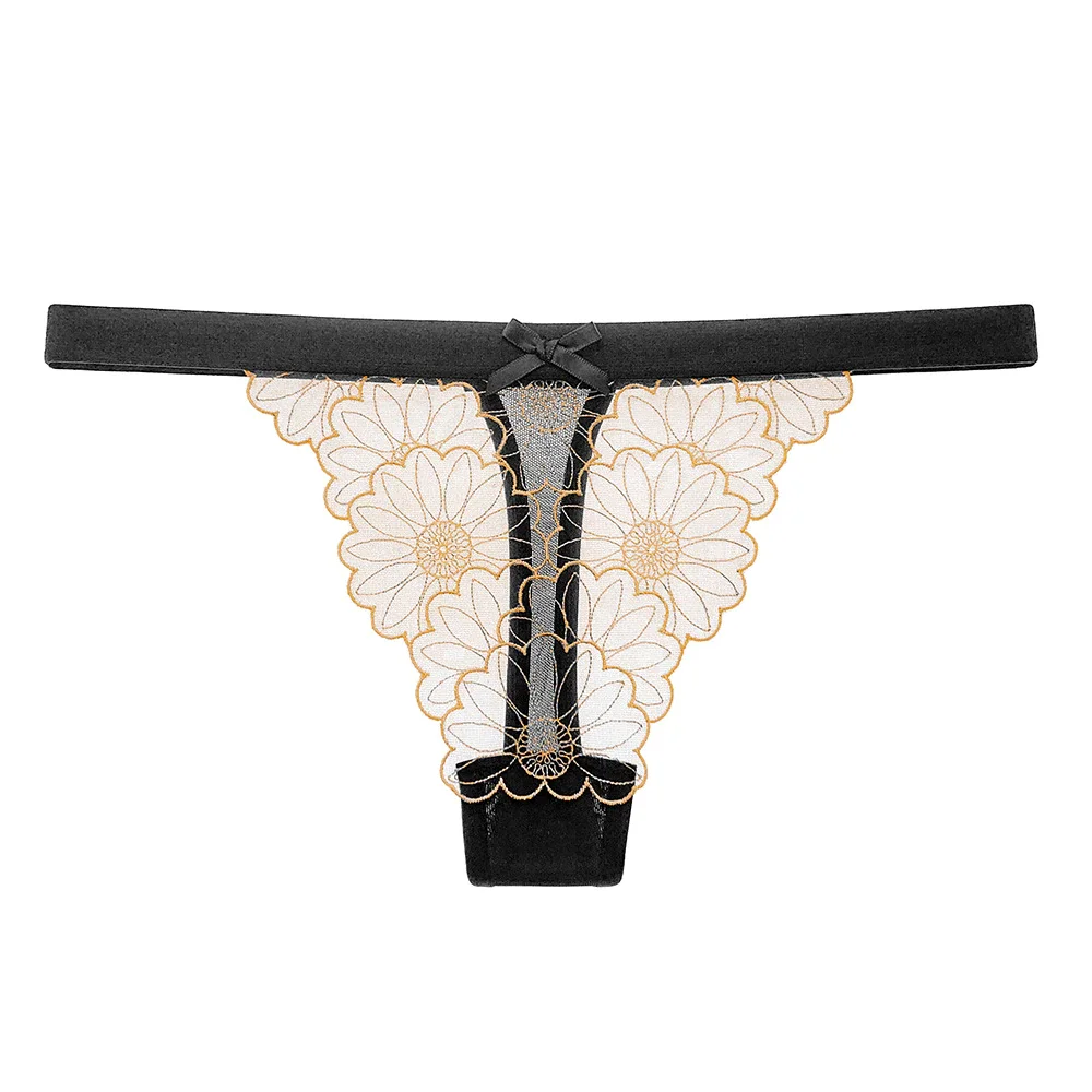Billionm Women Sexy Lace Panties Low-waist G String Thong Underwear Female Temptation Embroidery Lingerie Ultra Thin Intimates