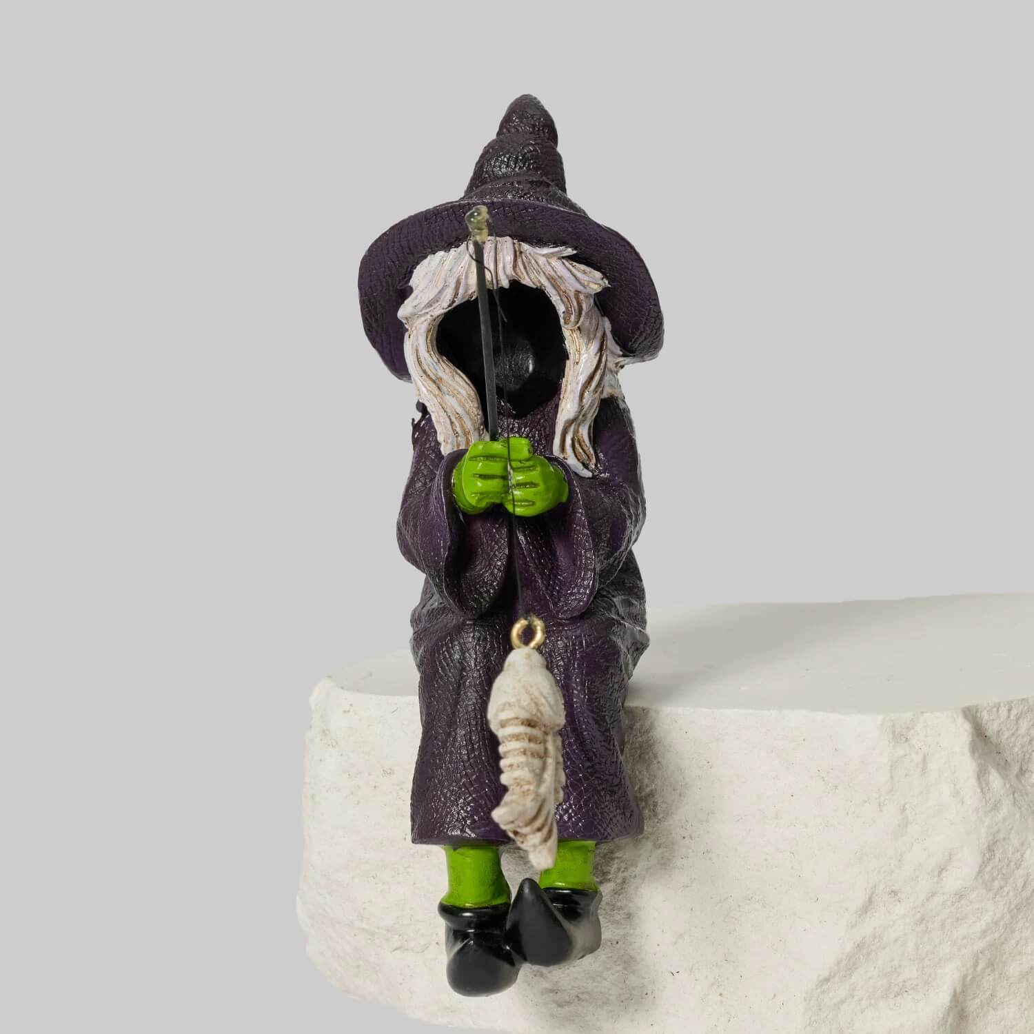 Fishing Witch Statue & Fishing Skeleton Statue & Indoor and outdoor garden fun decoration