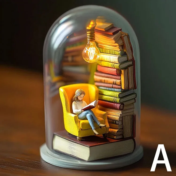 📚Handcrafted Reader Night Light &ndash; Limited Design for Book Lovers