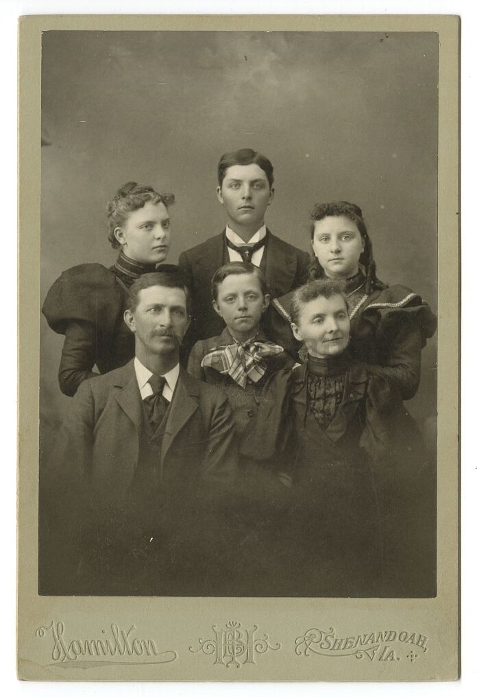 19th Century American Family - Cabinet Card Photo Poster paintinggraph - Shenandoah, Iowa