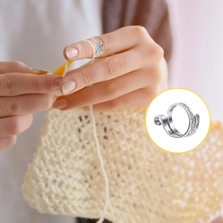 DIY Crochet Ring Hand-Made Adjustable Crochet Loop Tension Ring for Hand  Weaving