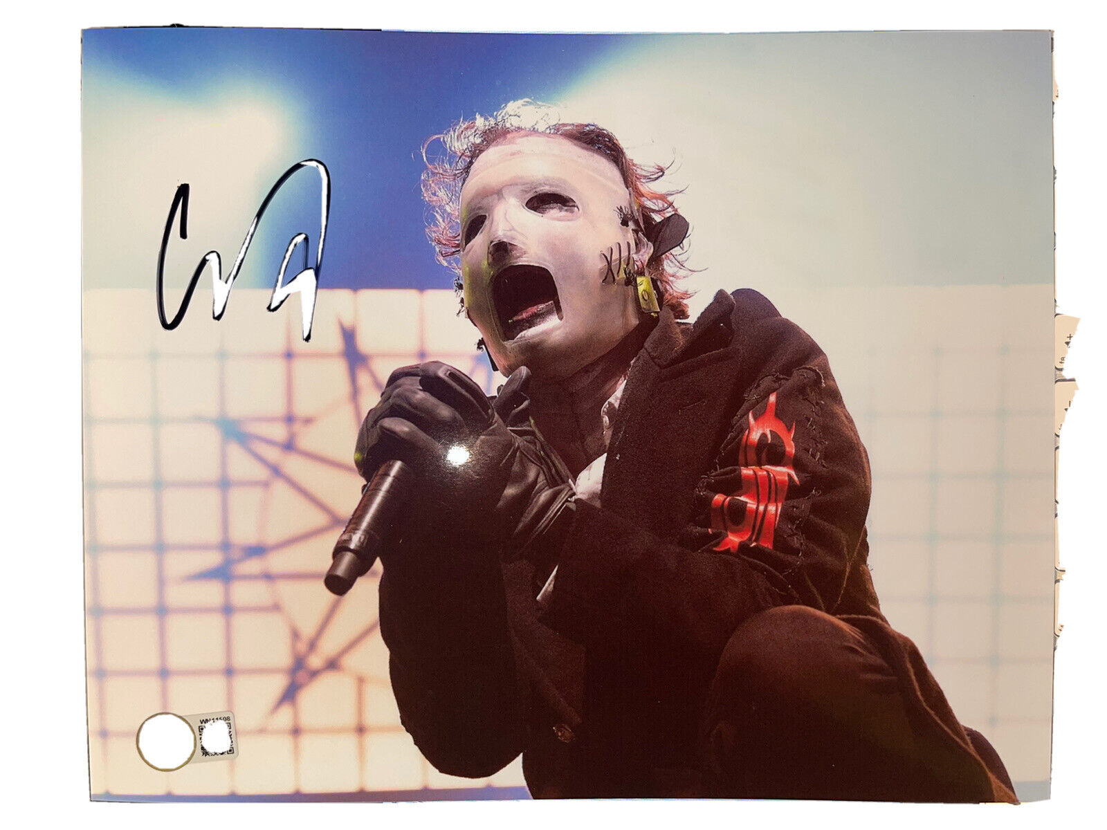 COREY TAYLOR SLIPKNOT SIGNED 8 x 10 Photo Poster painting MAGGOT AUTOGRAPH BECKETT BAS COA D3