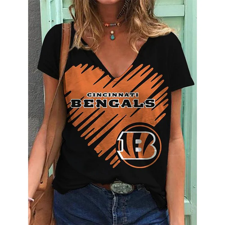 Cincinnati Bengals Lightweight Short Sleeve V-Neck T-Shirt
