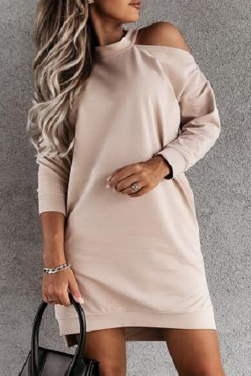 Casual Solid Hollowed Out O Neck Dresses(3 Colors)