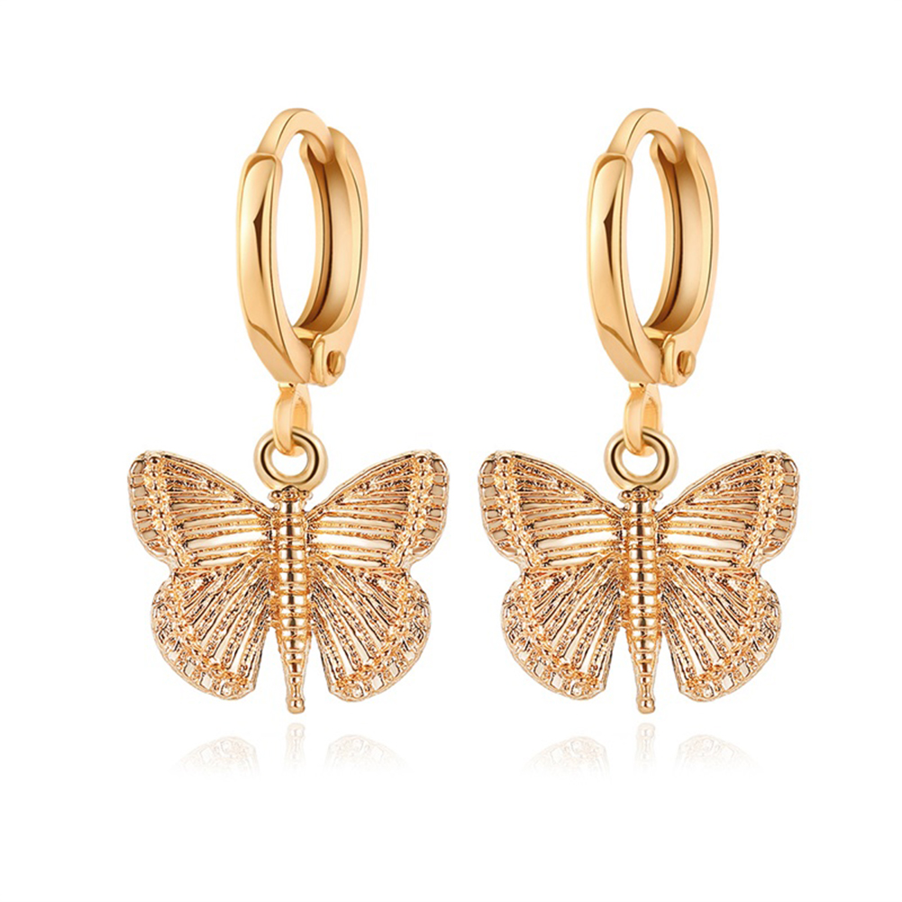 

Women Elegant Vintage Butterfly Earrings Animal Sweet Jewelry Accessories, Gold, 501 Original