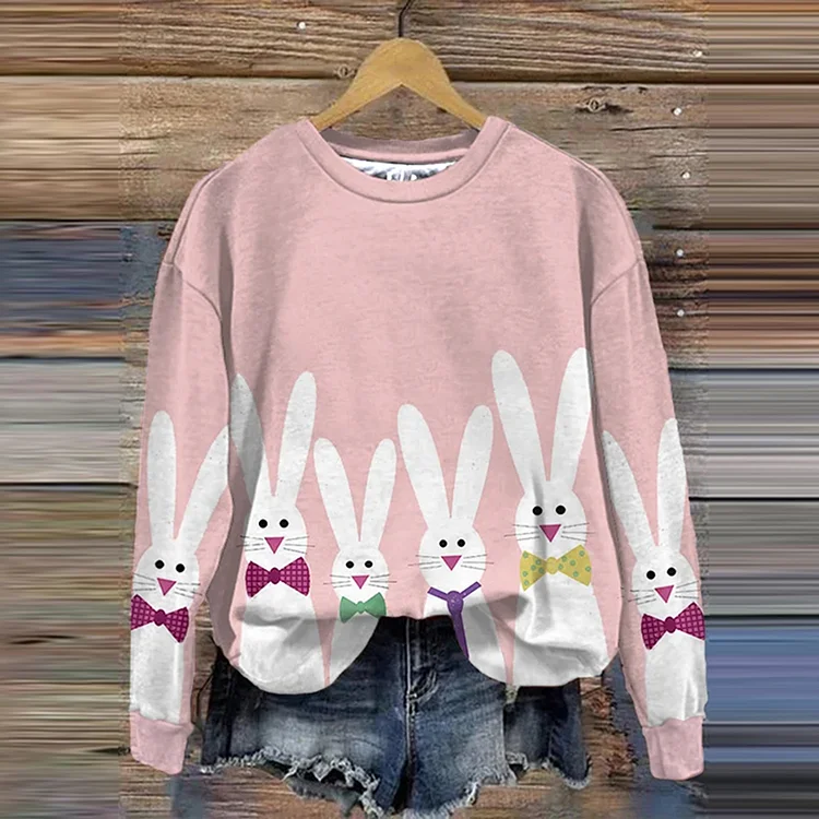 Women'S Easter Bunny Print Sweatshirt