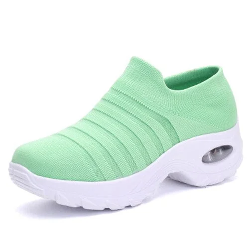 Women Sneakers knitting Mesh Breathable Vulcanized Female Trainers Shoes Women's Lace-Up Walking Shoes Ladies Platform Footwear