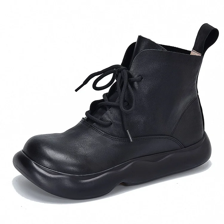 Personalized Leather Flat Bottom Martin Boots