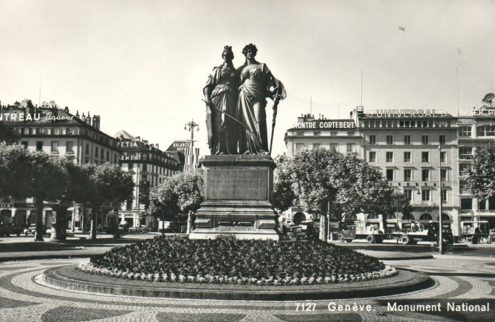 Geneve Geneva National Monument Switzerland Real Photo Poster painting RPPC Postcard