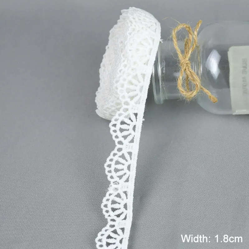 5Yards/lot White Cotton Embroidered Lace Trim Ribbons Fabric DIY Sewing Handmade Craft Materials Garment Clothes Accessories